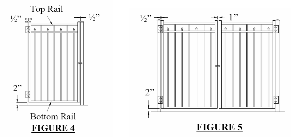 Allure Aluminum Gate and Fence Section Installation Diagram